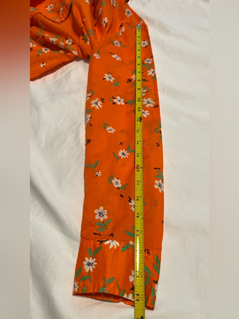 TALBOTS Women’s Cotton Orange Floral Lively Ditsy BD LS Top Shirt Size M - Picture 16 of 16